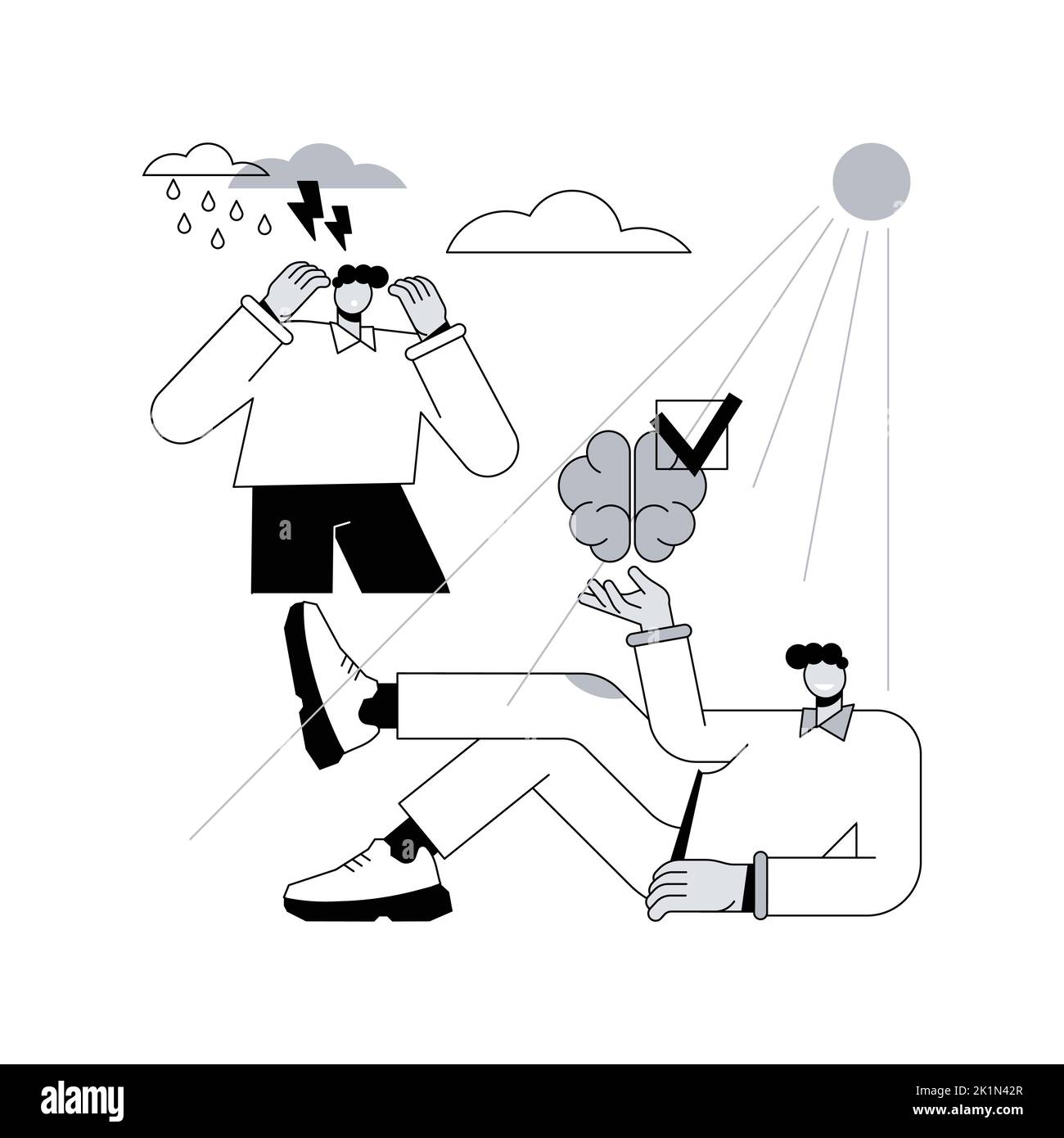 Light therapy abstract concept vector illustration. Lack of sunlight