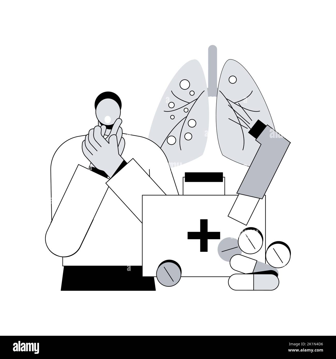 Medicine for bronchial asthma abstract concept vector illustration