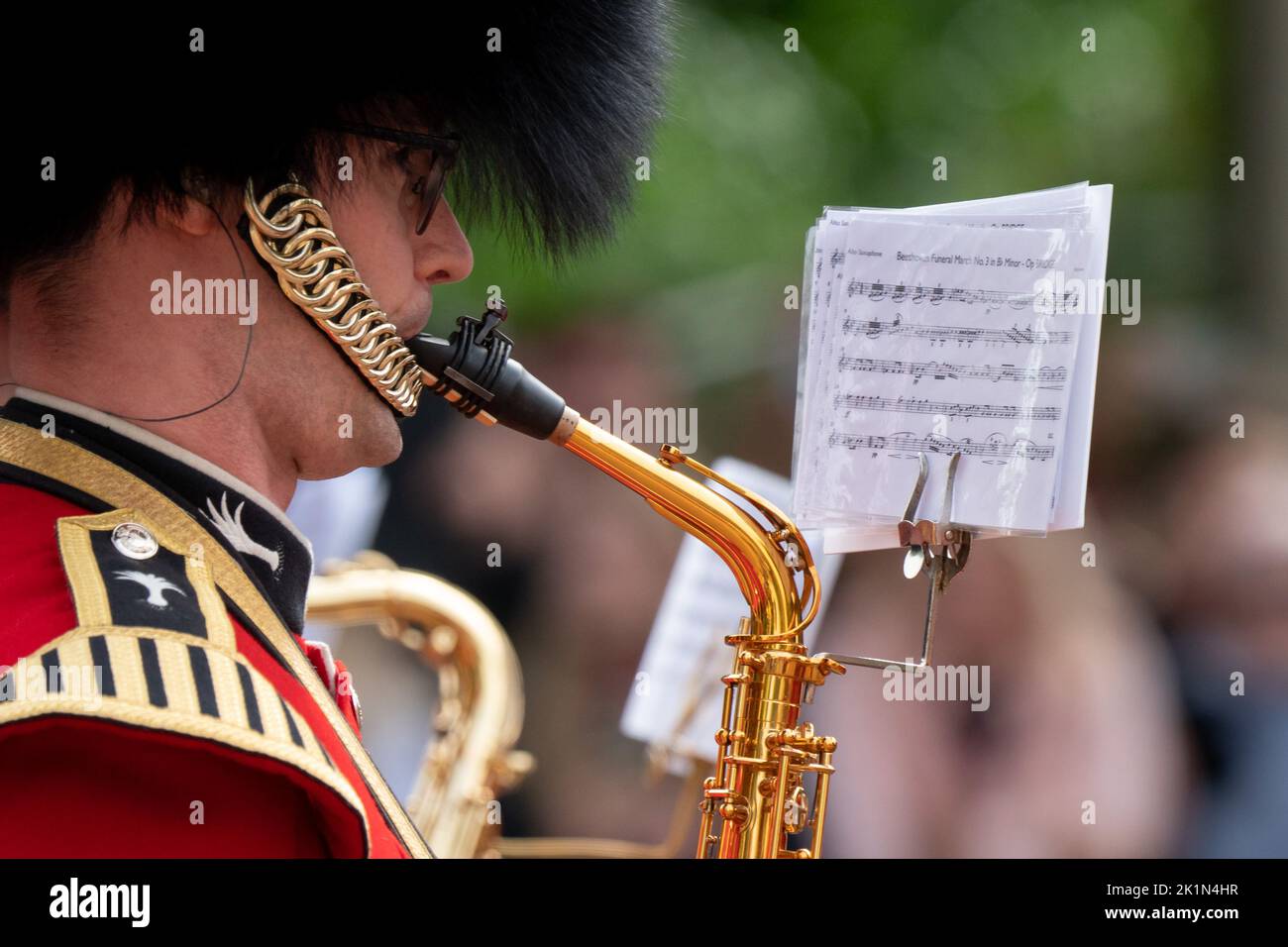 Images of the marching bands during The Queen Elizabeth II State ...