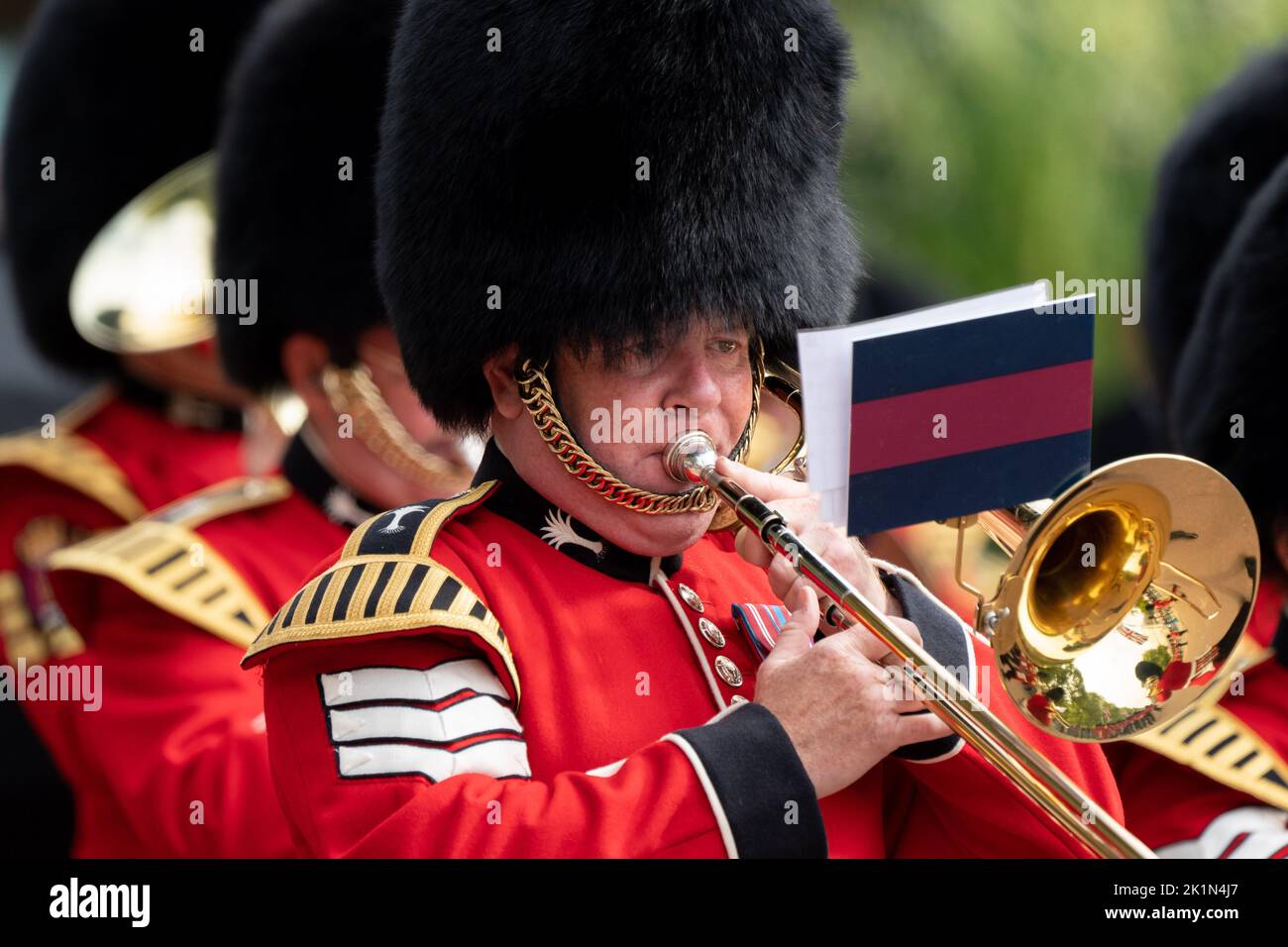 Images of the marching bands during The Queen Elizabeth II State ...