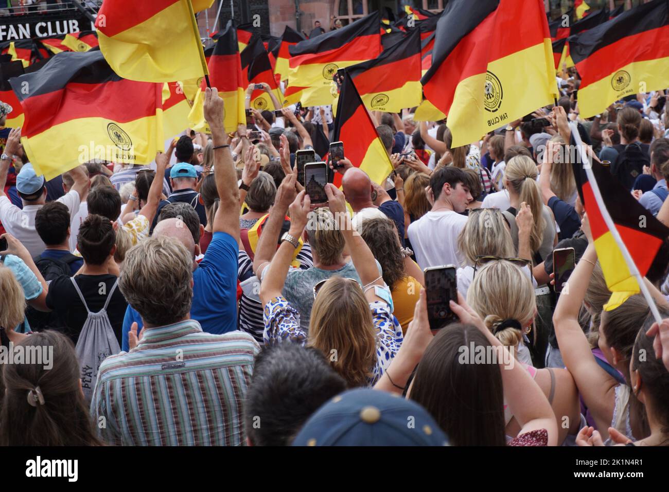 People cheers for the national team Stock Photo