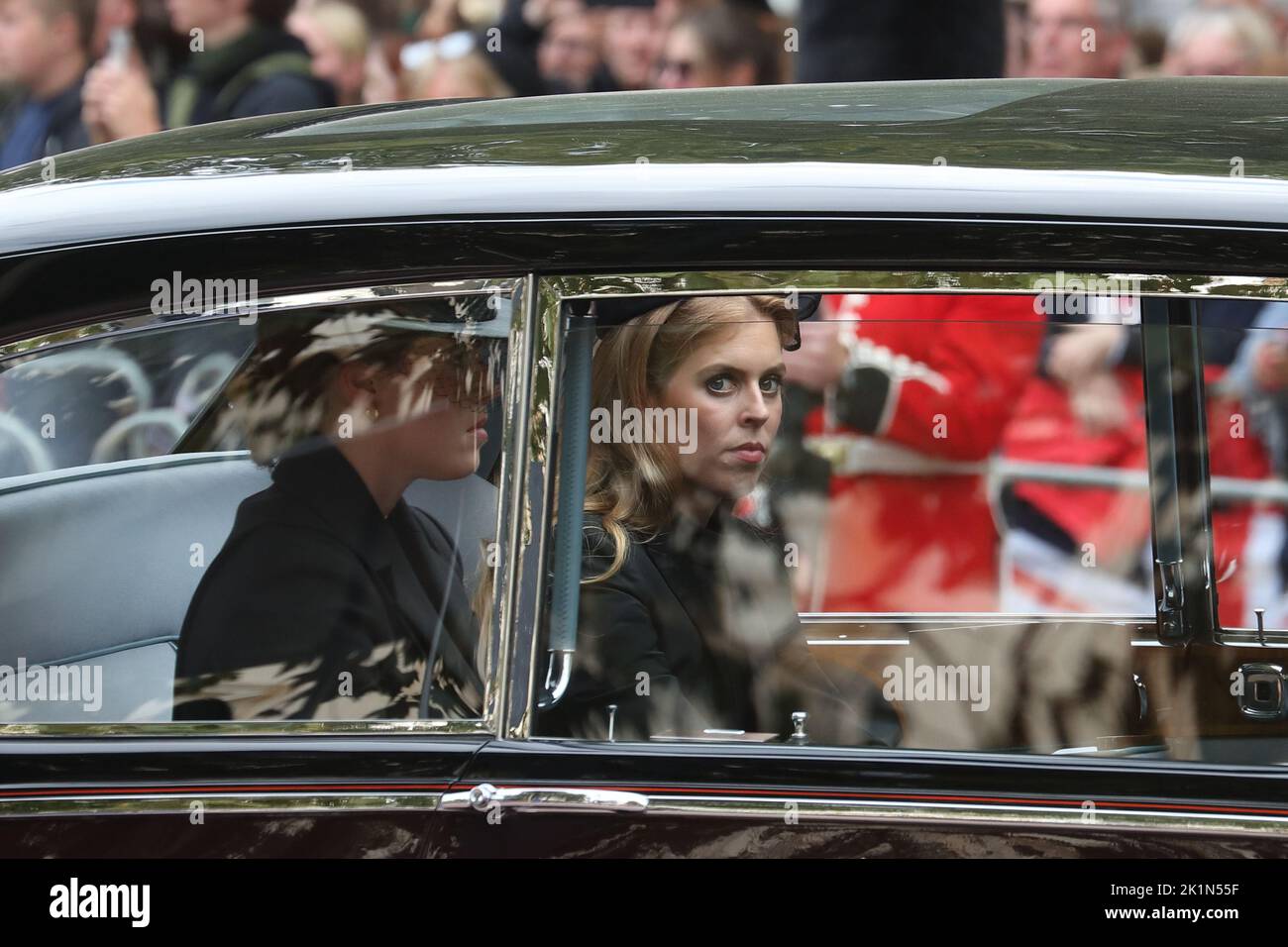 London, UK. 19th Sep, 2022. Princess Beatrice and Princess Eugenie folllow the courtege of the funeral of Queen Elizabeth II. Credit: Uwe Deffner/Alamy Live News Stock Photo