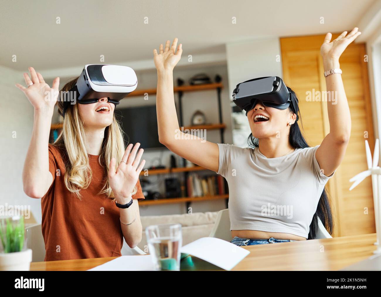 fun technology vr tech girl virtual innovation digital headset reality ...