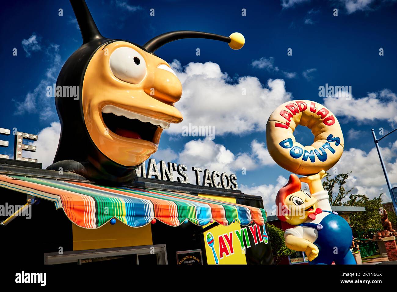 Universal Studios Florida theme park Simpsons rides Stock Photo