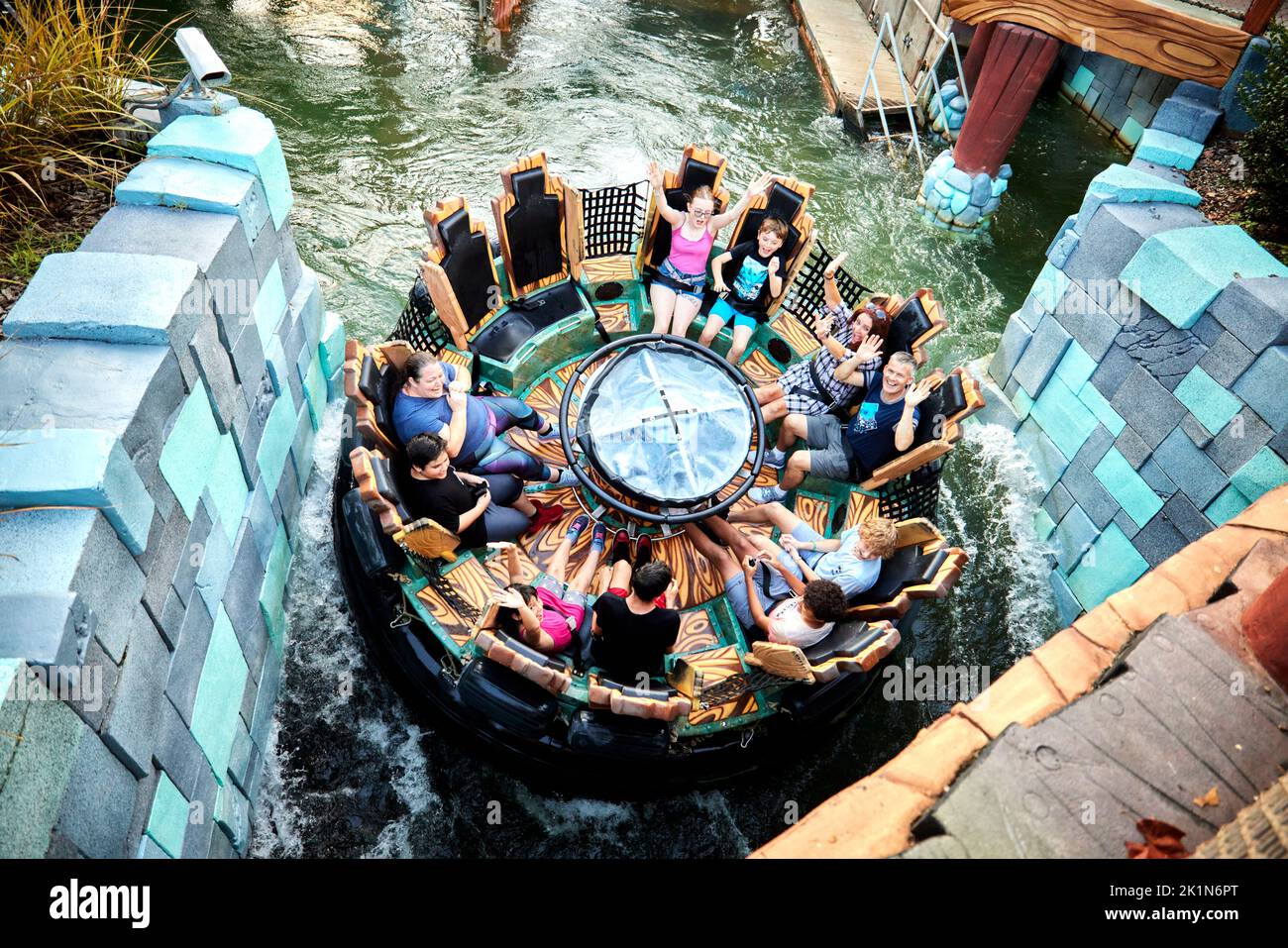 Universal Studios Florida theme Popeye Raging Rapids Water Ride Stock Photo