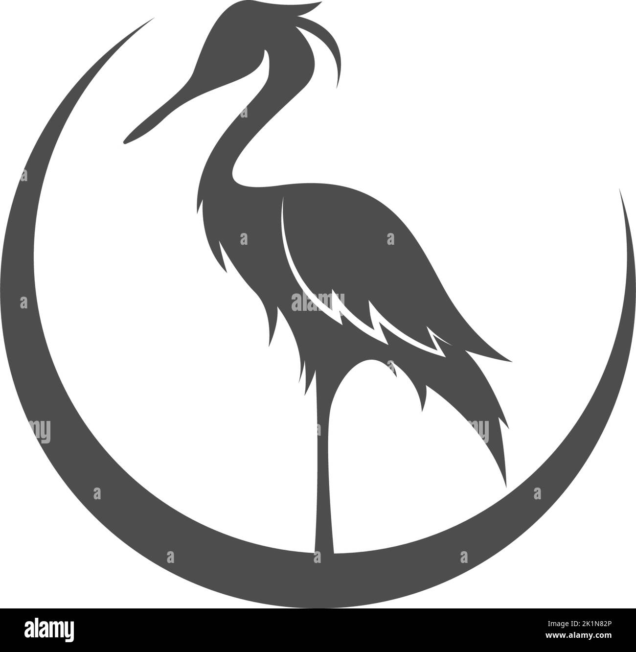 Heron logo icon illustration template vector Stock Vector Image & Art ...