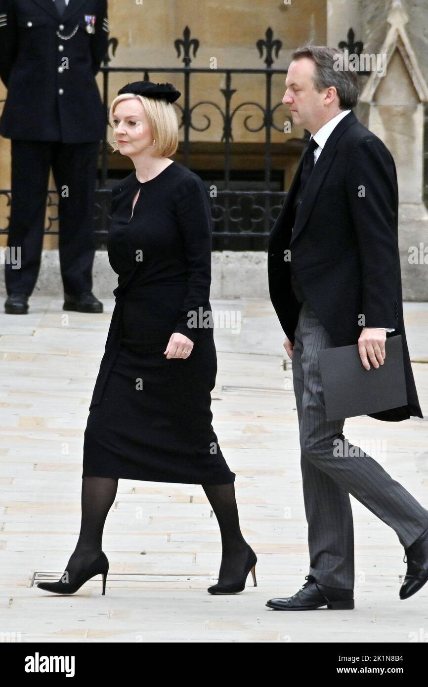 London, UK 19th September 2022 Prime Minister Liz Truss at funeral of