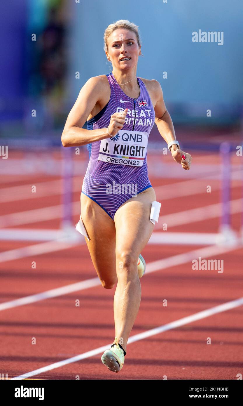 Jessie Knight of GB&NI competing in the women’s 400m hurdles at the