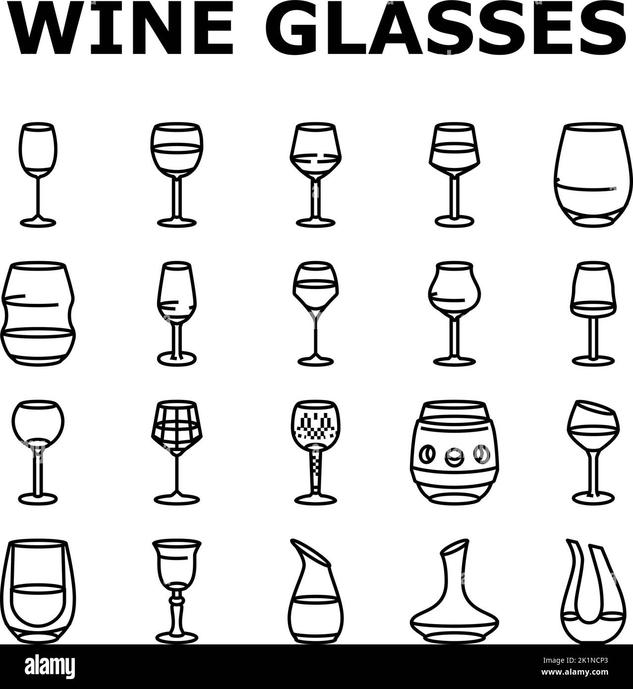 wine glass red drink alcohol icons set vector Stock Vector Image & Art ...