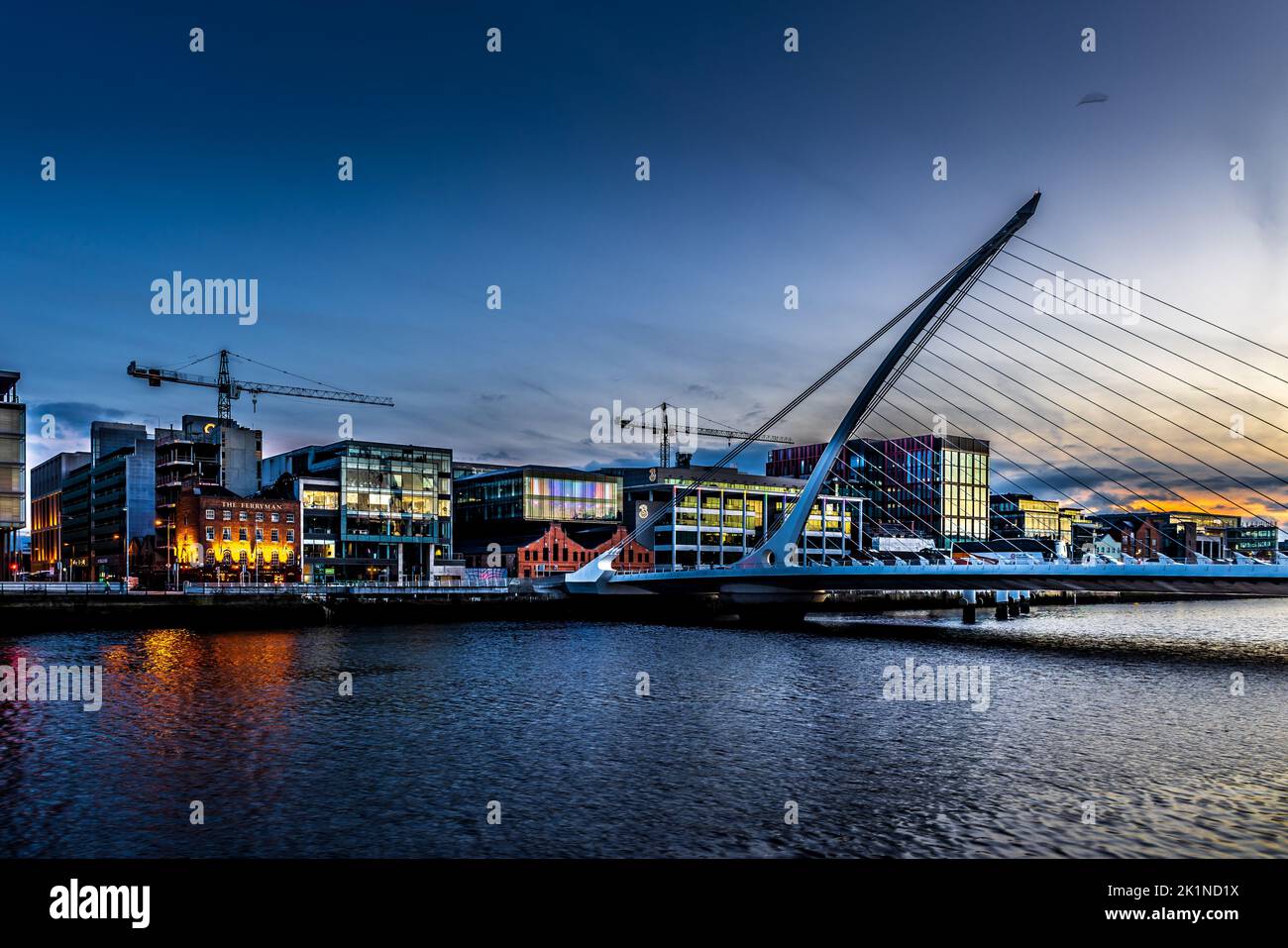 Samuel Beckett Bridge at night Dublin Ireland Stock Photo - Alamy