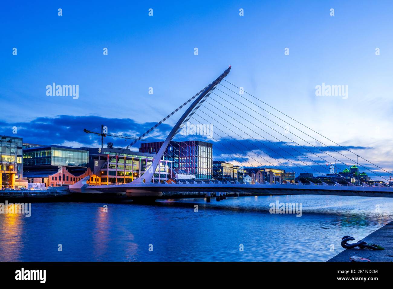 Samuel Beckett Bridge at night Dublin Ireland Stock Photo - Alamy