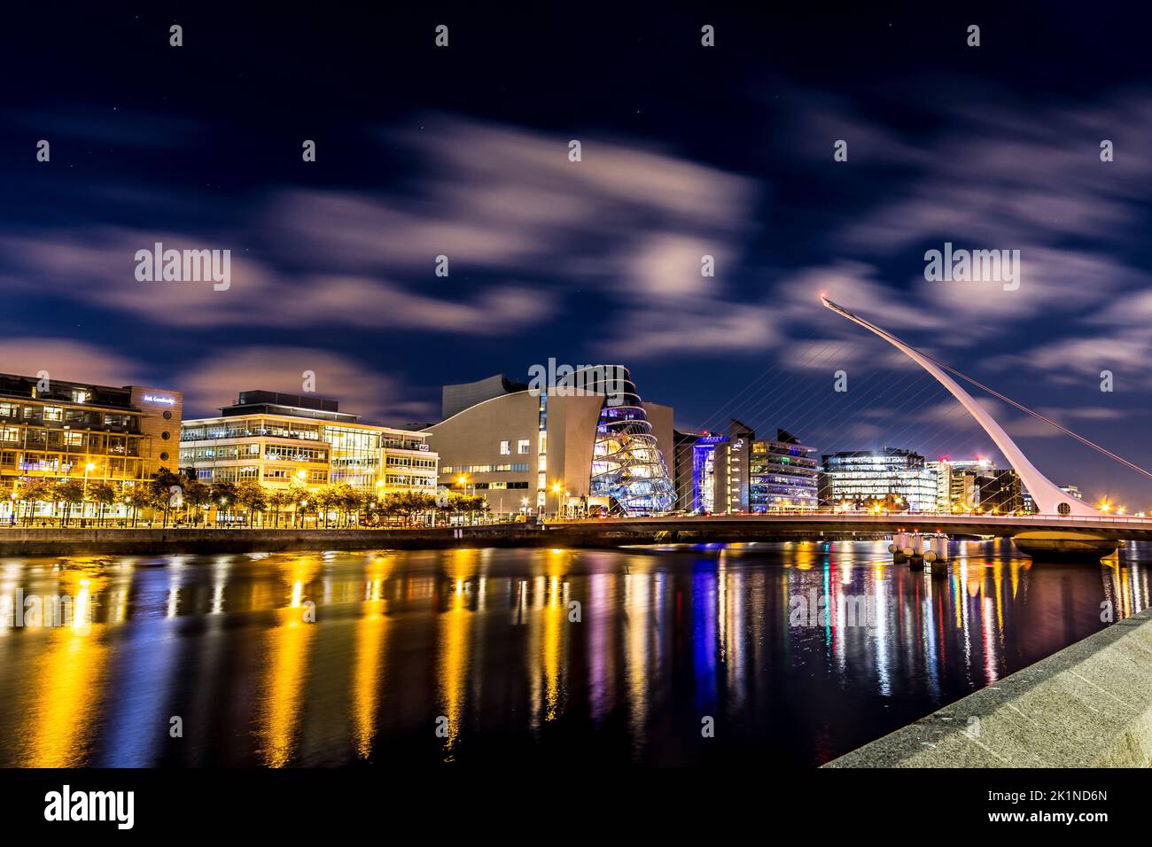 Samuel Beckett Bridge at night Dublin Ireland Stock Photo - Alamy