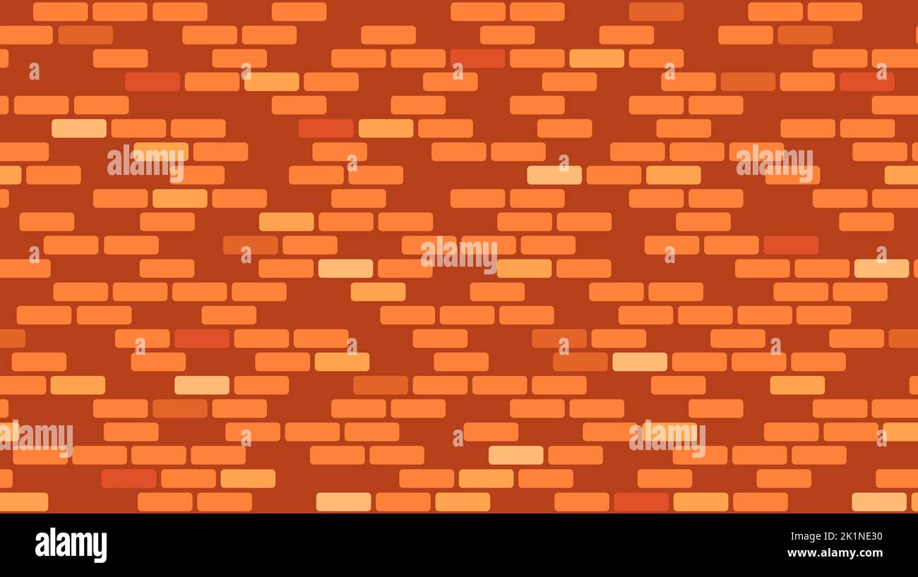 Brick wall seamless pattern. Brown brickwork repeating texture. Bricks