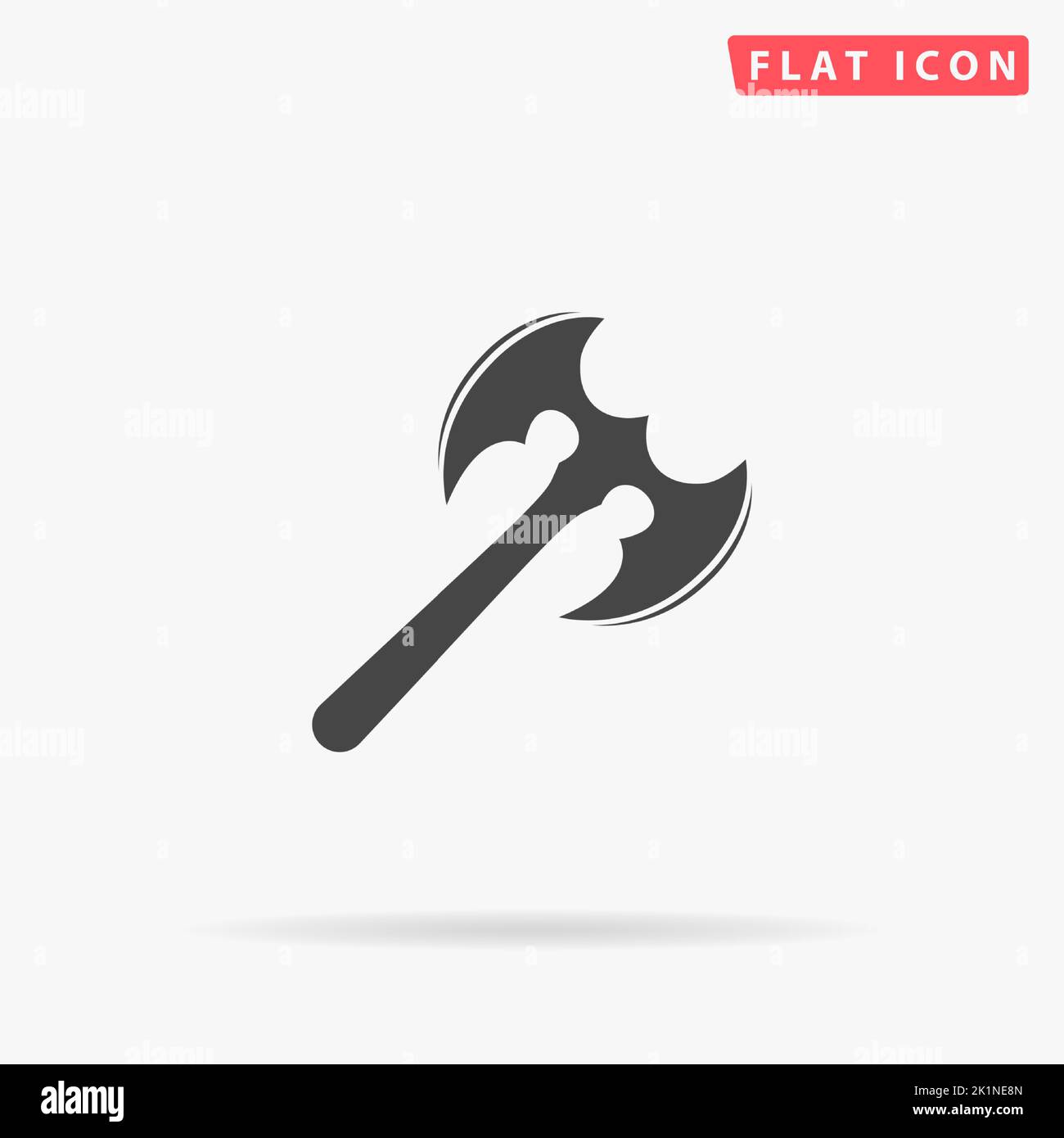 Battleaxe flat vector icon. Hand drawn style design illustrations. Stock Vector