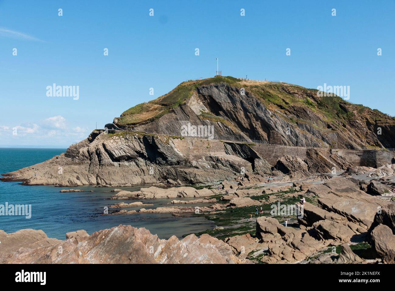 A view of the waterfront ocean in ilfracombe Stock Photo
