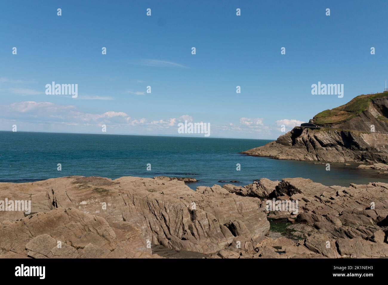 A view of the waterfront ocean in ilfracombe Stock Photo