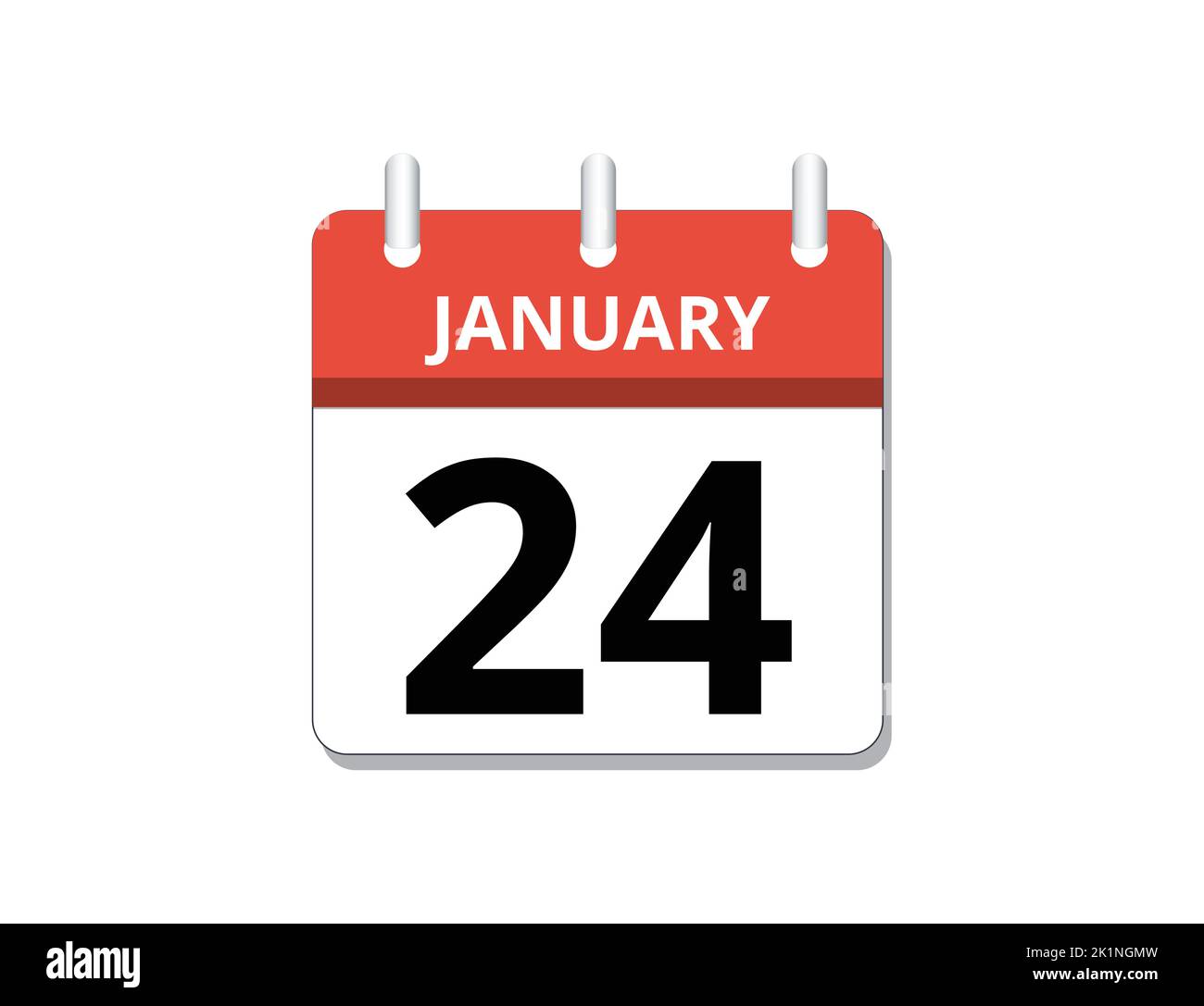 January, 24th calendar icon vector, concept of schedule, business and