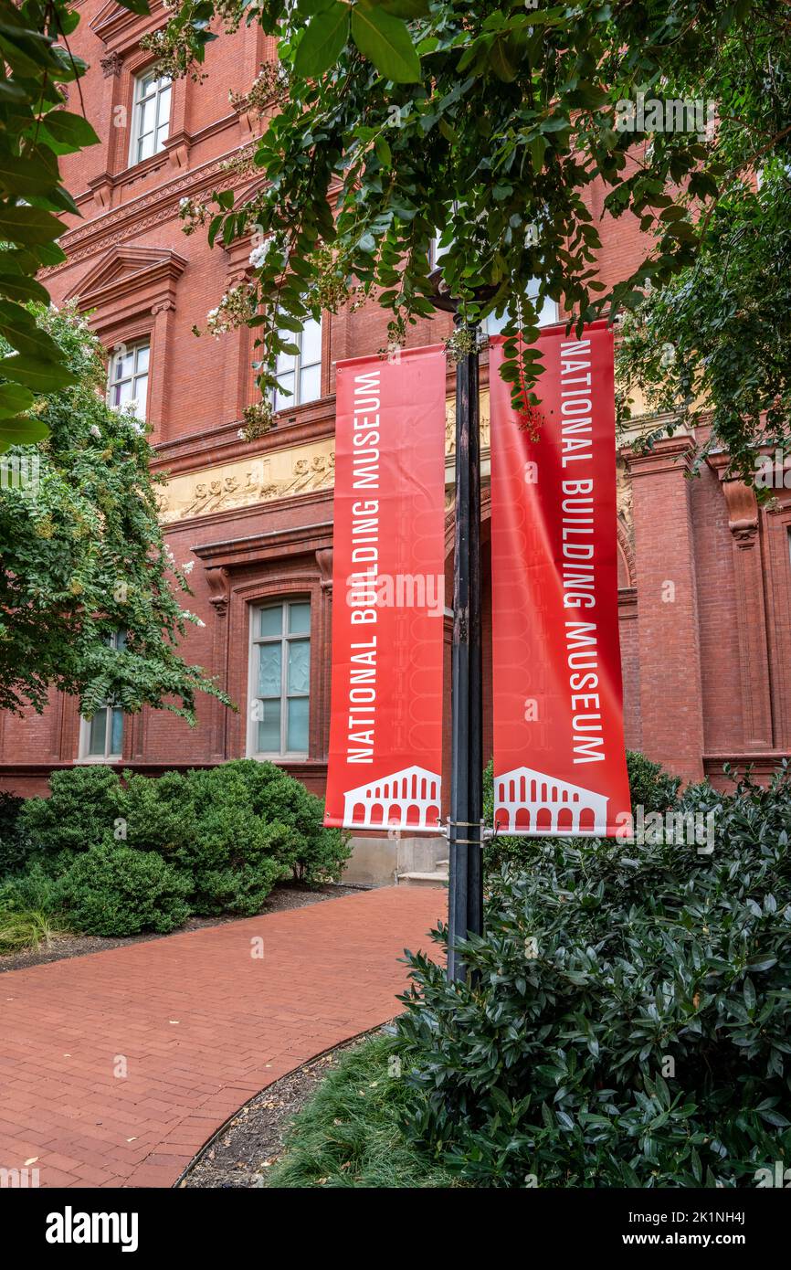 Washington, DC - Sept. 5, 2022: The National Building Museum is dedicated to the building arts of architecture and design, engineering and constructio Stock Photo