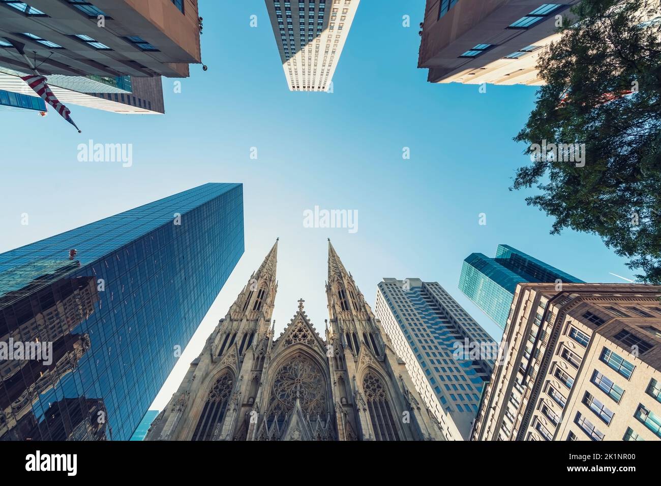 Buildings corner in Manhattan, New York City Stock Photo