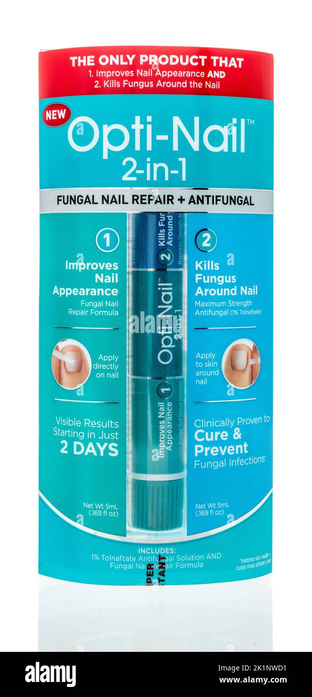 Winneconne, WI - 19 September 2022: A package of Opti Nail fungal nail repair and antifungal  on an isolated background. Stock Photo
