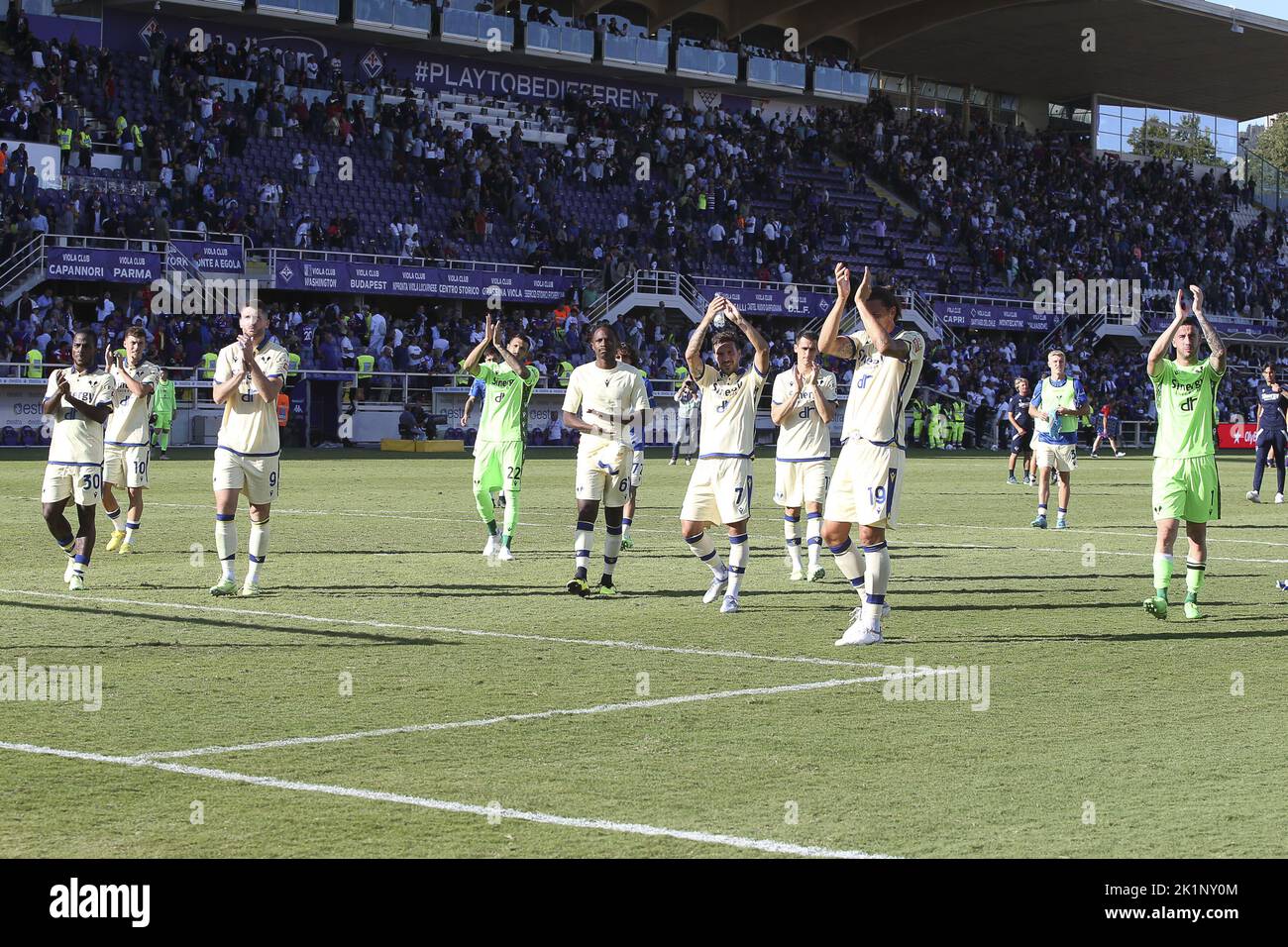 Fans of Fiorentina during the italian soccer Serie A match ACF Fiorentina  vs Hellas Verona FC on March 06, 2022 at the Artemio Franchi stadium in  Florence, Italy (Photo by Valentina Giannettoni/LiveMedia/Sipa