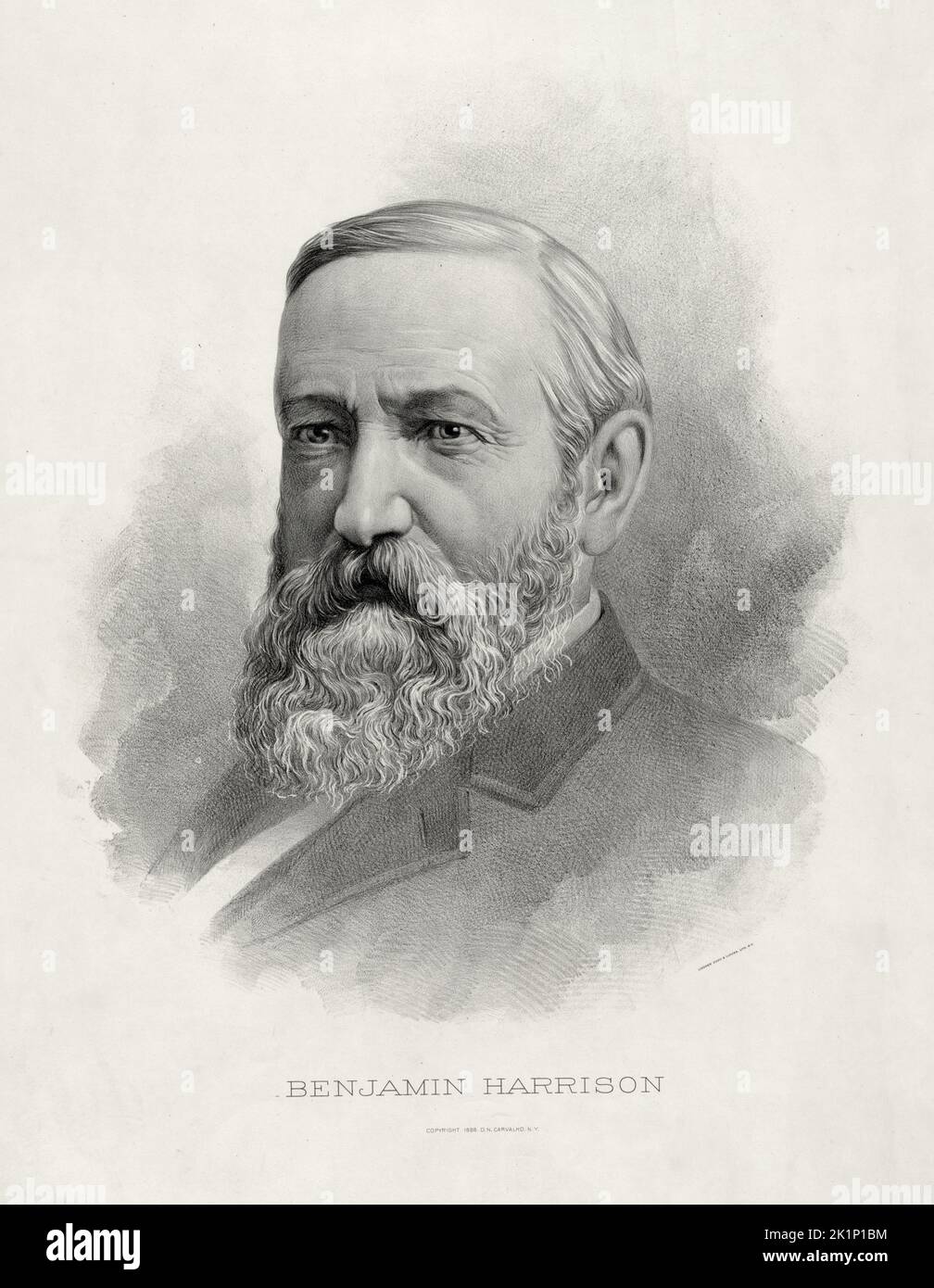 A portrait of Benjamin Harrison, who was the 23rd president of the USA Stock Photo