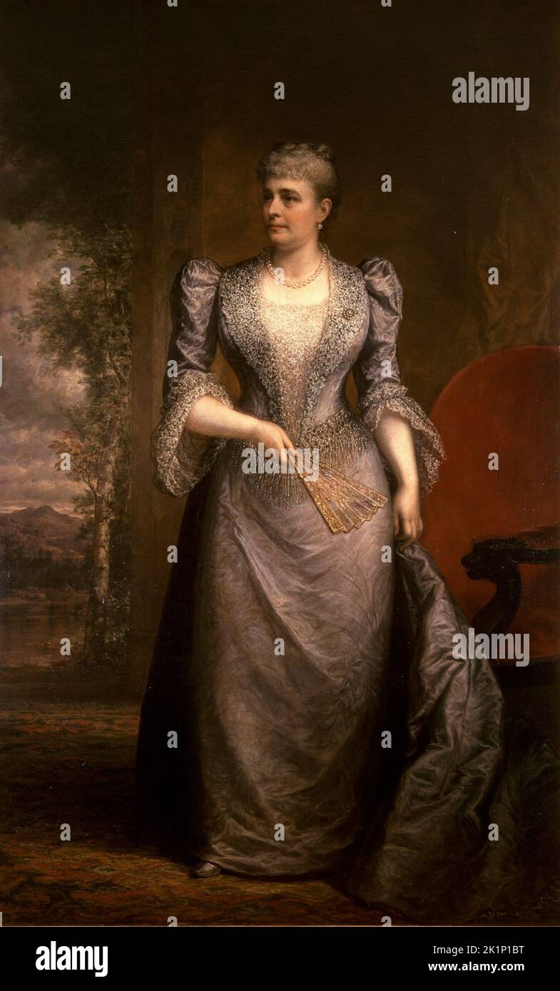 Portrait of Caroline Scott Harrison, first wife of President Benjamin First Lady of the USA. She died from TB in 1892 Stock Photo