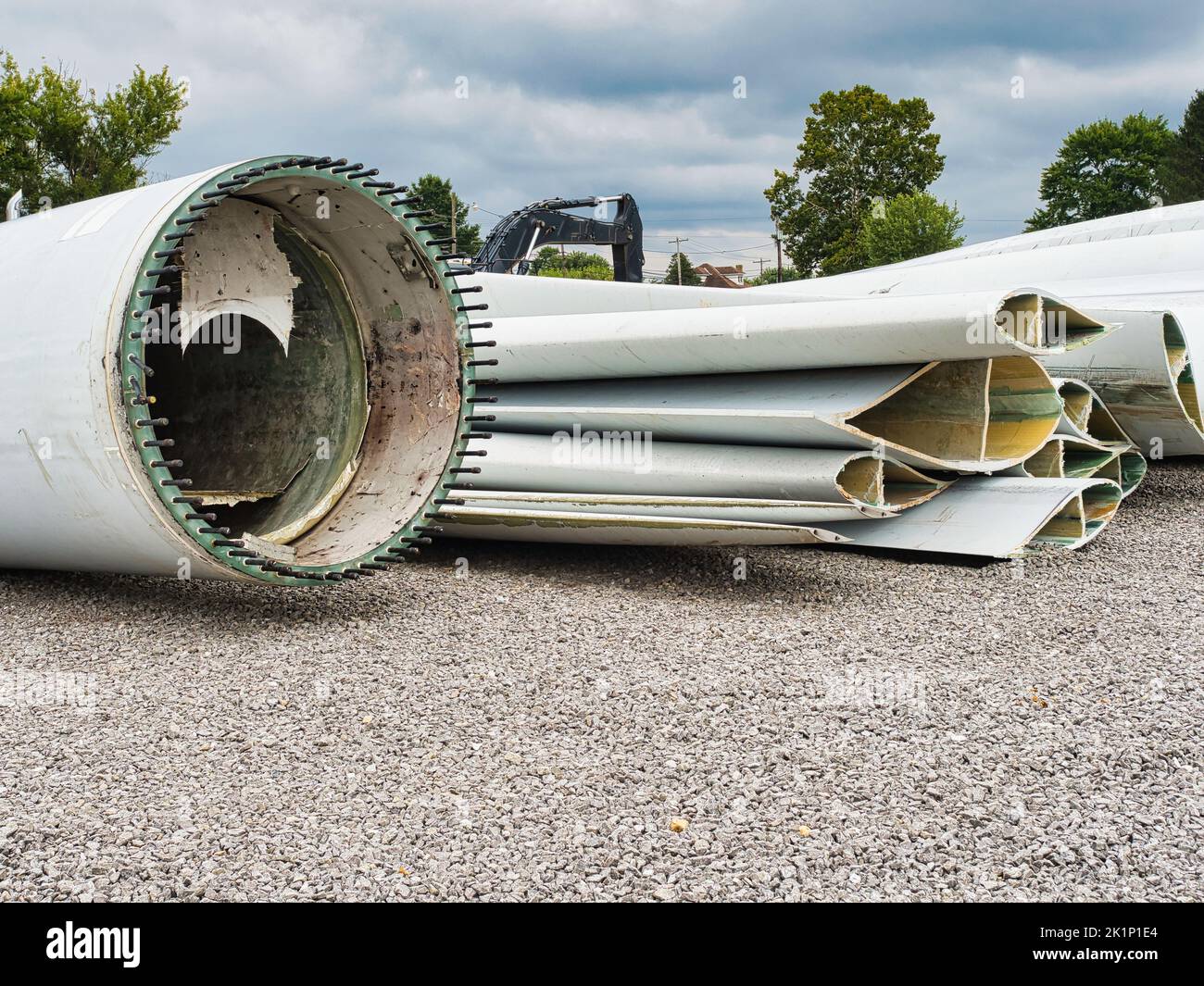 wind turbine blades for recycling Stock Photo