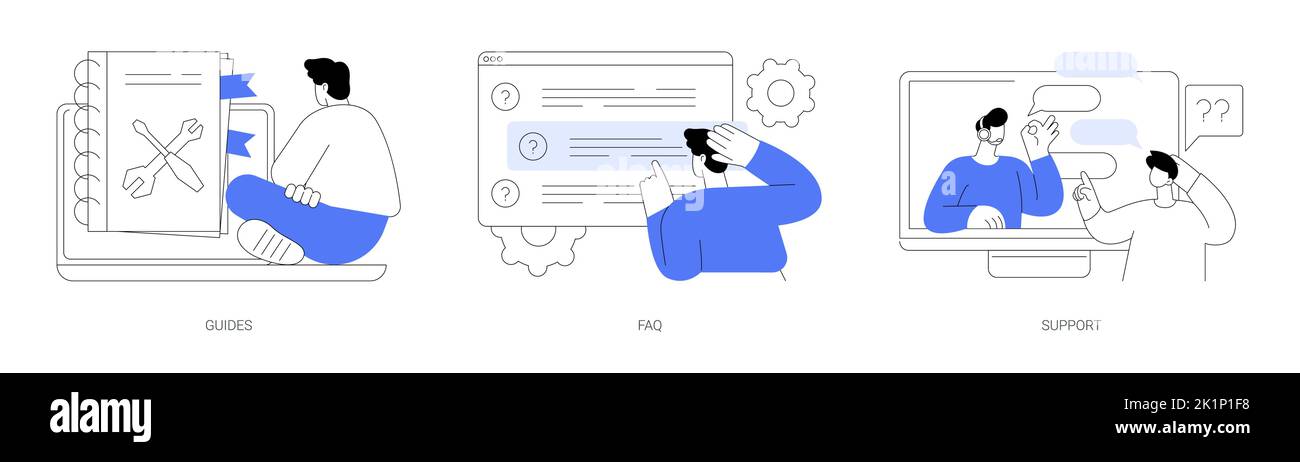 Customer help service abstract concept vector illustrations Stock ...