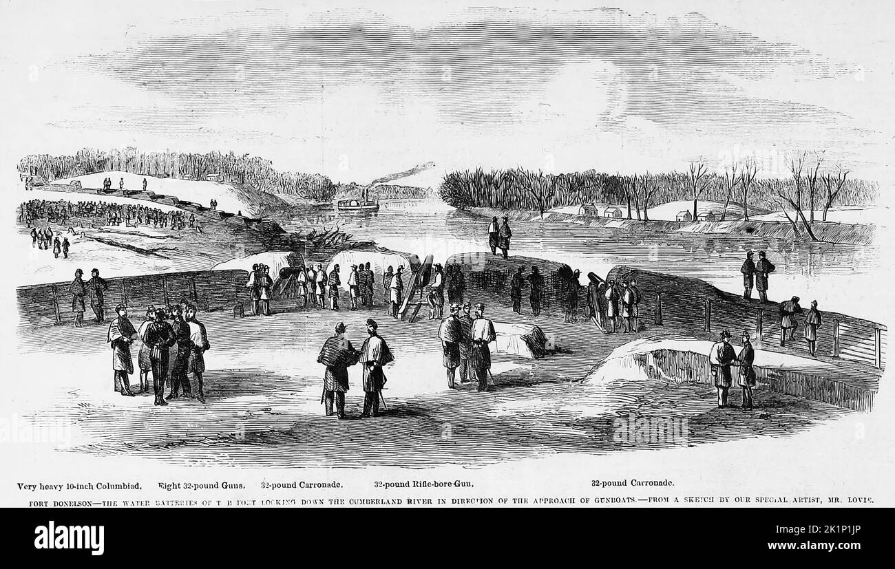 Fort Donelson, Tennessee The water batteries of the fort looking down