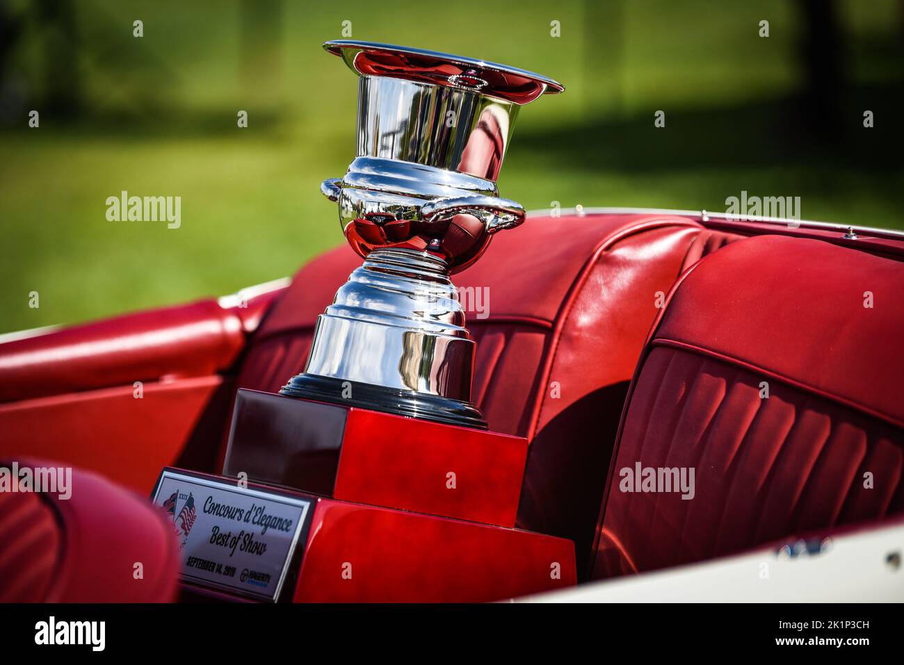 Concours d'elegance Best of Show trophy at the 'British Invasion' sports car show in Stowe, Vermont, USA. Stock Photo