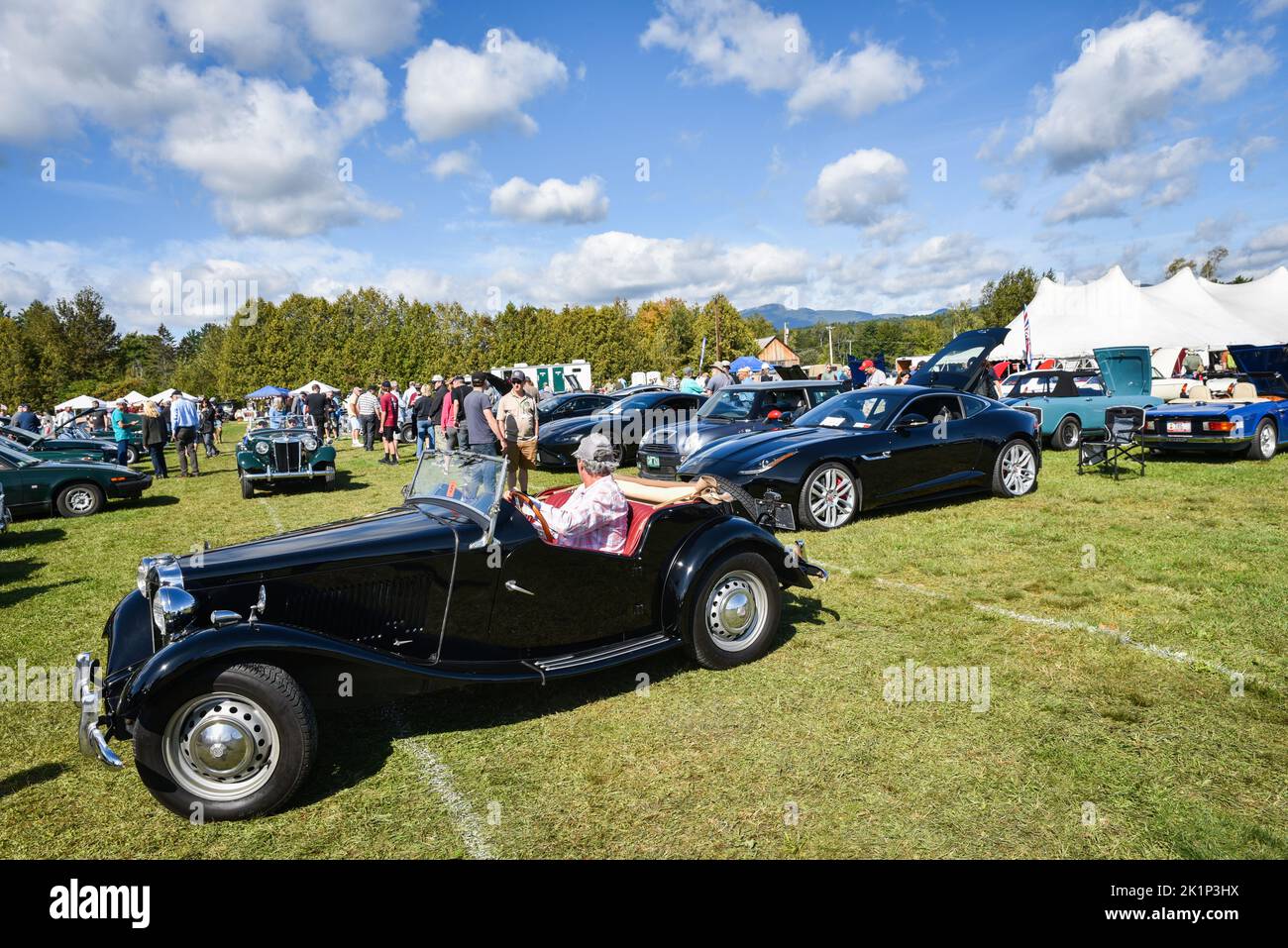 MGA TD sports car at the "British Invasion" sports car show in Stowe