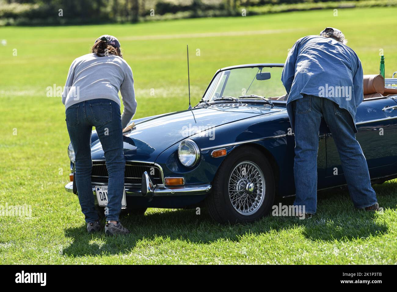 MGB sports car at the "British Invasion" sports car show in Stowe