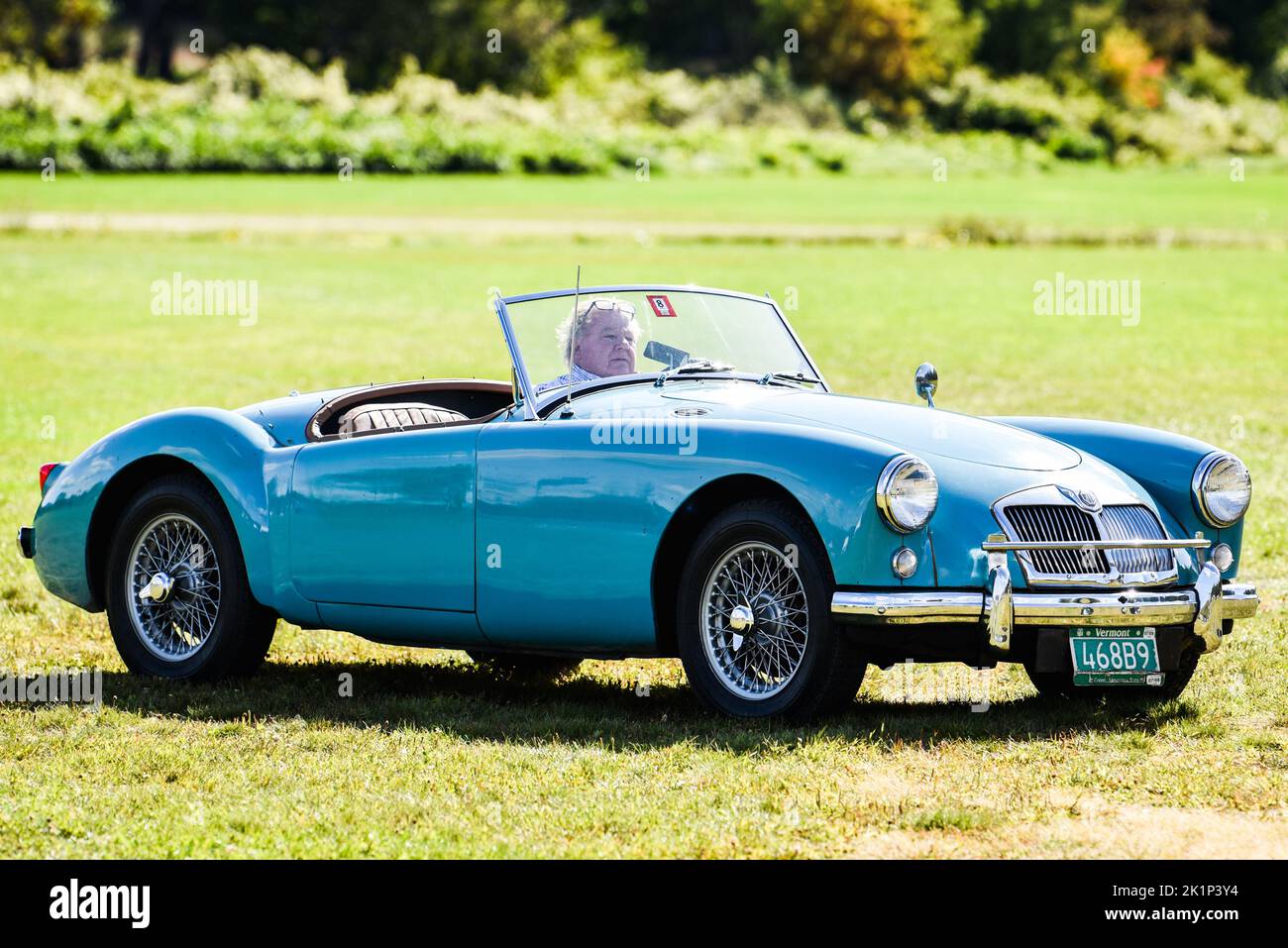 MGA sports car at the "British Invasion" sports car show in Stowe