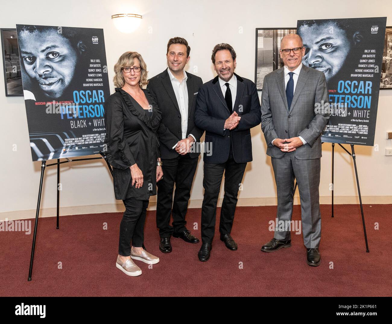 New York, NY - September 19, 2022: Catherine Scheinman, Mark Selby, Barry Avrich, Andre Frenette attend special screening of Oscar Peterson: Black + White at DGA New York Theater Stock Photo