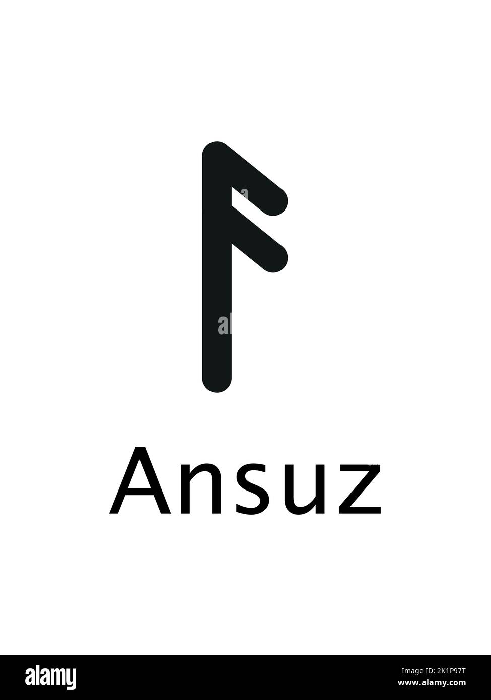Ansuz of Runes alphabet, futhark. Writing ancient Germans. Vector ...