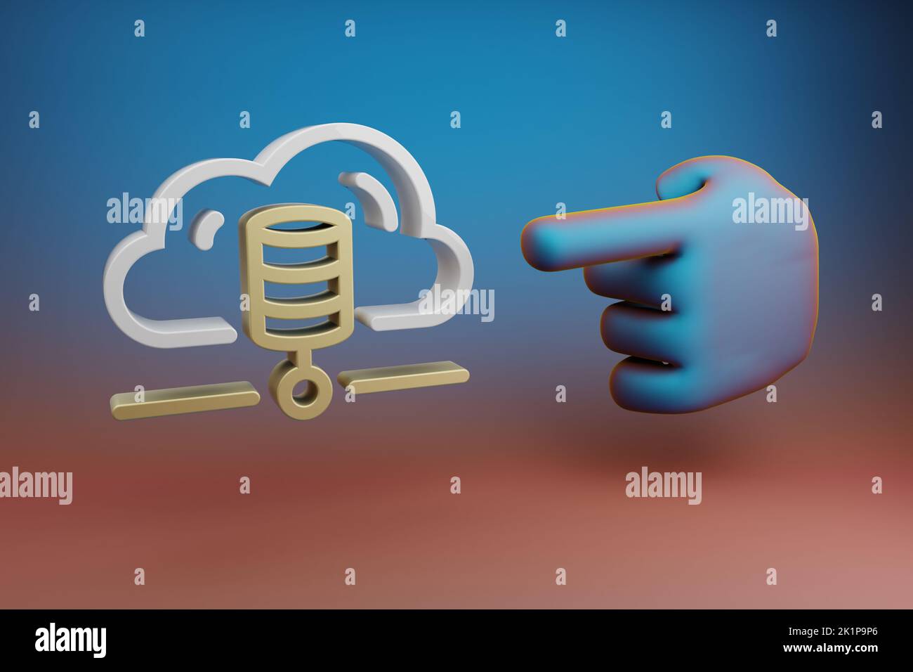 Beautiful illustrations abstract Hand index finger points to Database ...