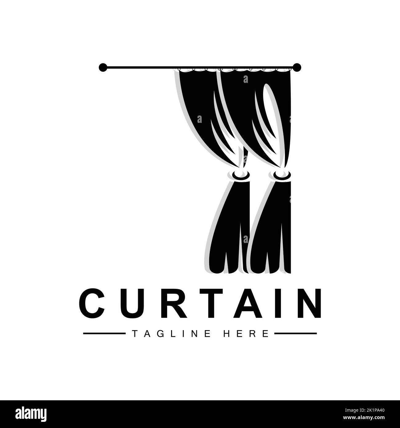 Home And Exhibition Curtain Logo Design, Building Decoration Vector