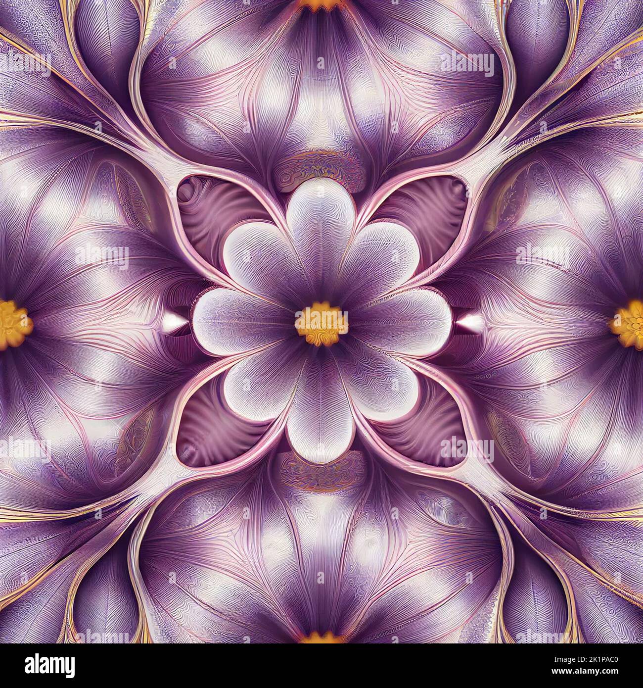 Seamless repeating pattern drawing in purple with yellow accents ...