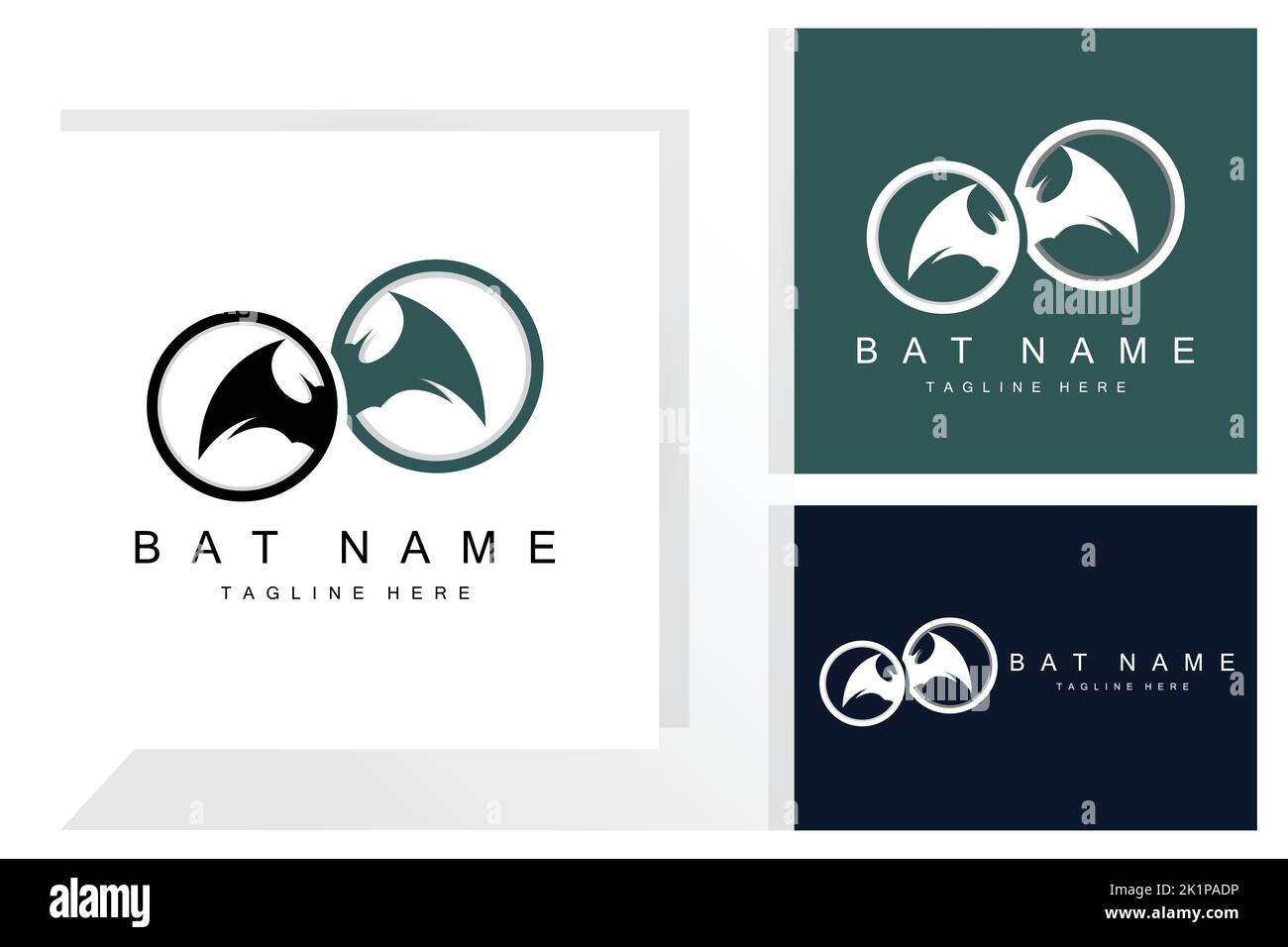 night animal halloween bat logo vector symbol Stock Vector