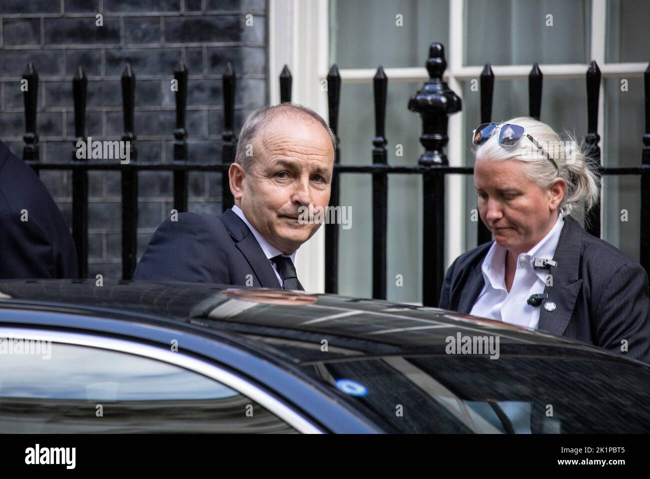 PHOTO:JEFF GILBERT SUNDAY 18th September 2022 Micheˆl Martin Irish Taoiseach visits Downing Street, London Stock Photo
