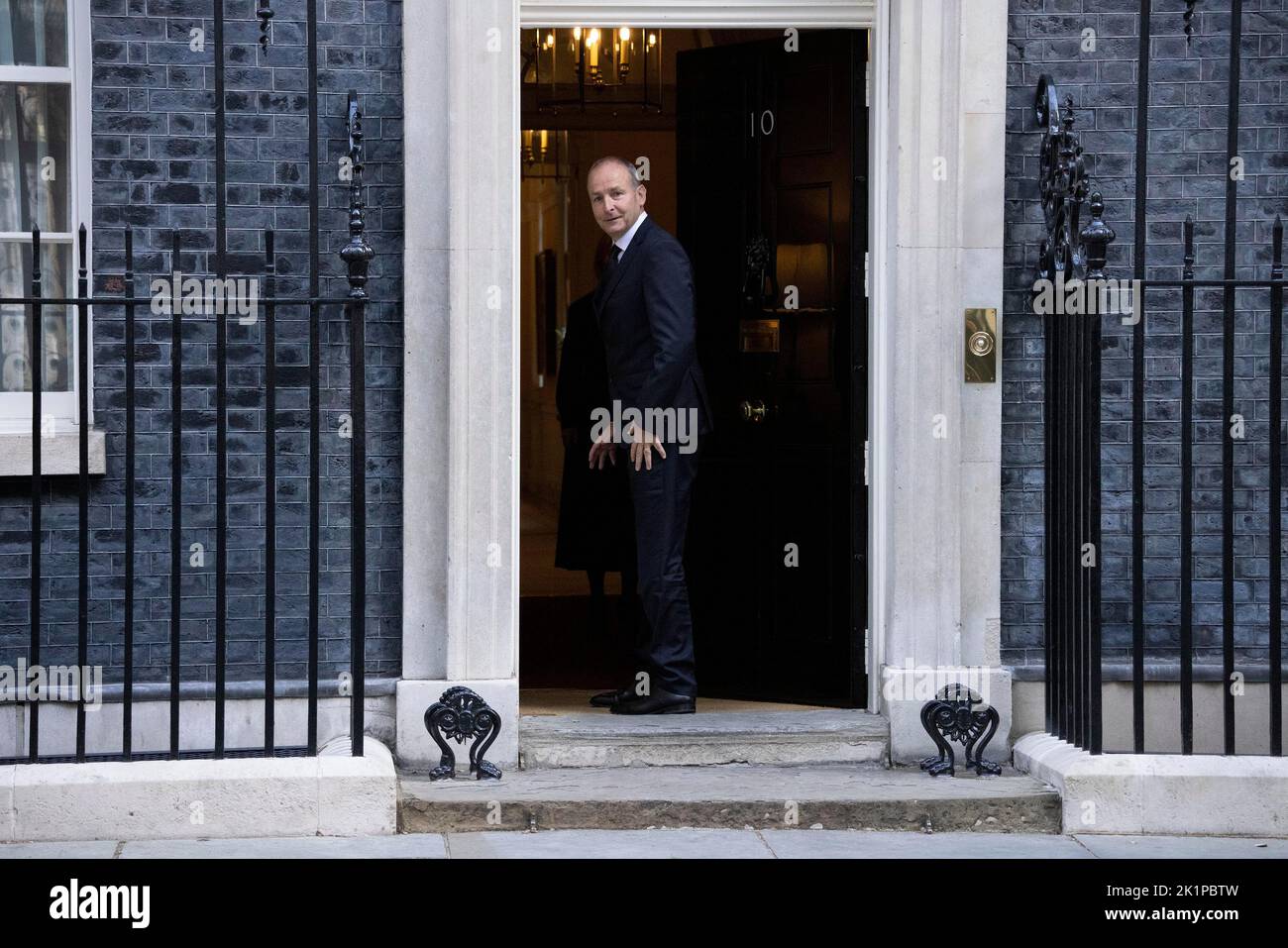 PHOTO:JEFF GILBERT SUNDAY 18th September 2022 Micheˆl Martin Irish Taoiseach visits Downing Street, London Stock Photo