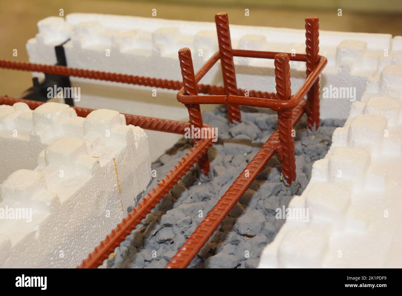 Insulating concrete forms ICF with metal reinforced concrete house