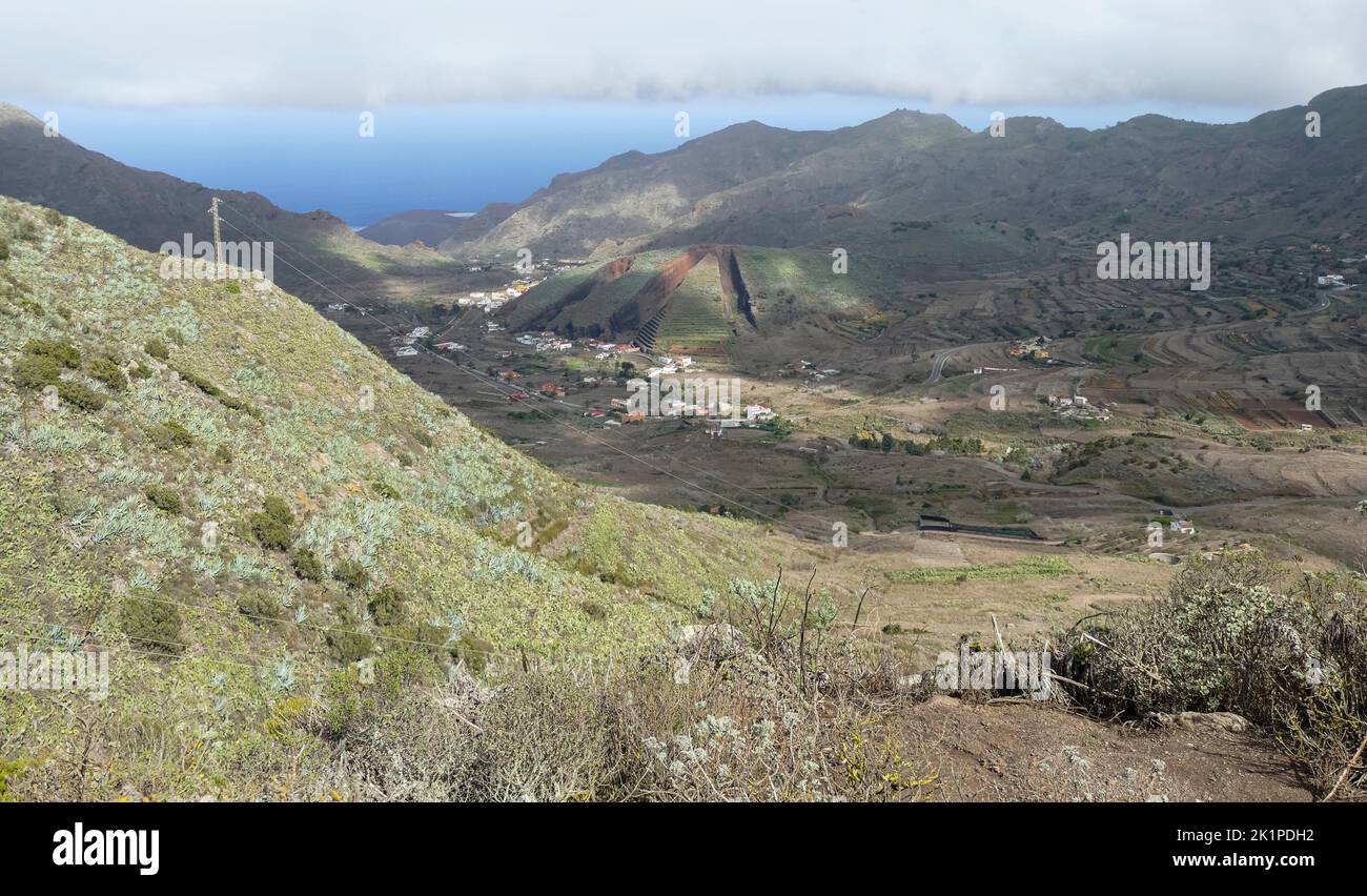 Mountain landscape between masca and Teno at Tenerife, Canary Islands, Spain Stock Photo