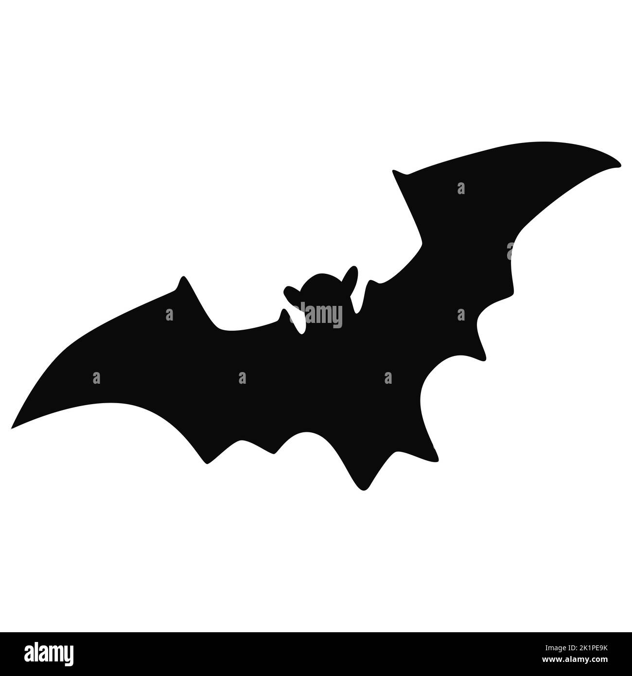 Bat black silhouette isolated on white background. Vector design ...