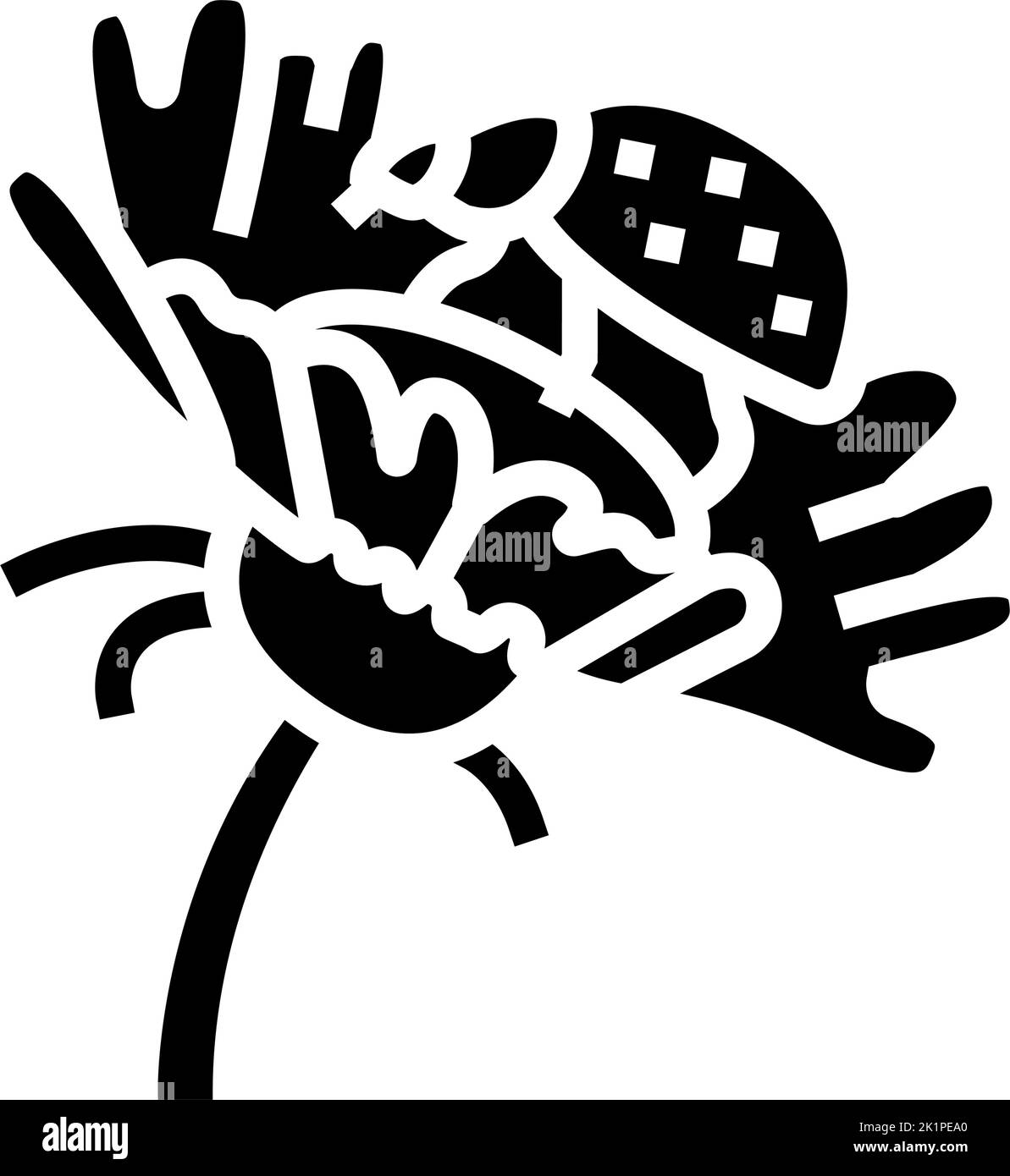 ladybug flower spring glyph icon vector illustration Stock Vector Image ...