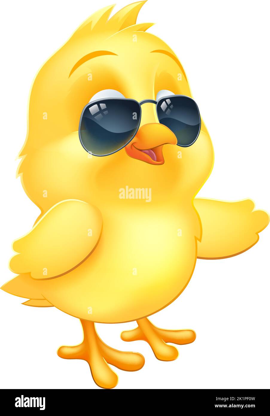 Easter Baby Chick Chicken Bird Sunglasses Pointing Stock Vector