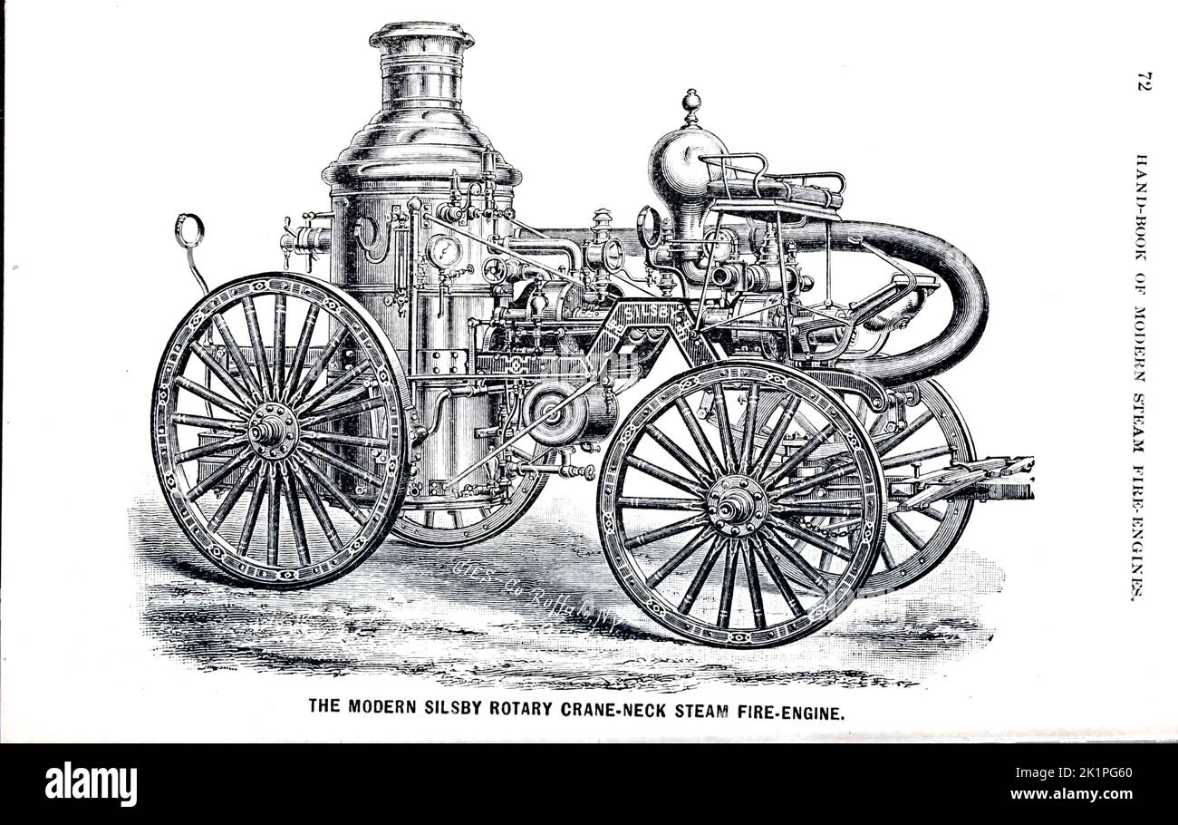 Silsby Rotary CraneNeck Steam FireEngine from the book ' Handbook of