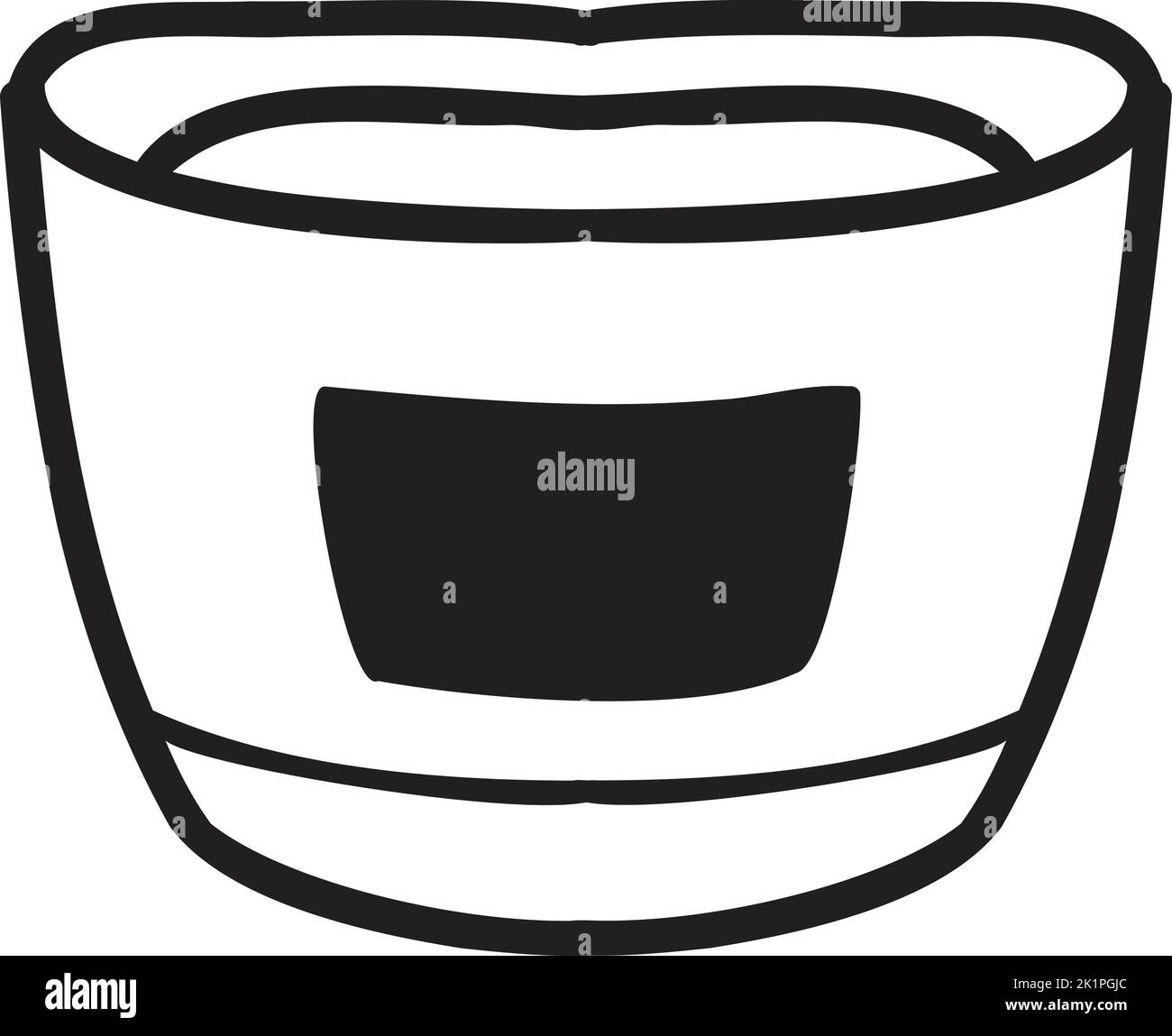 Hand Drawn cute terracotta plant pot illustration isolated on