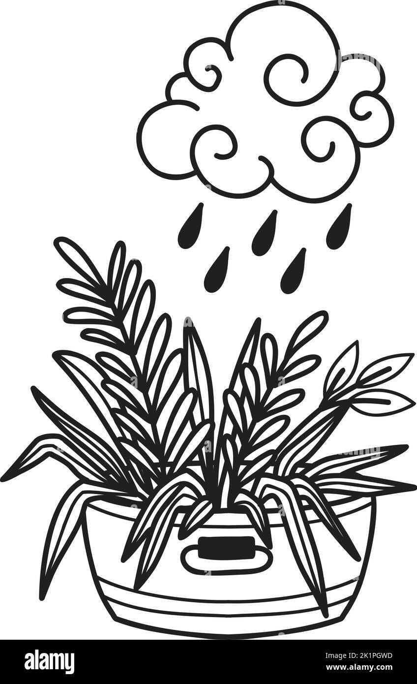 Illustration rain cloud grass Stock Vector Images - Alamy